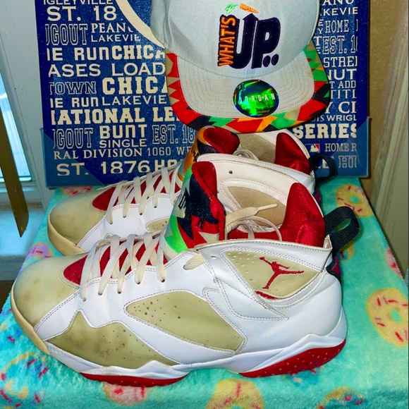 Nike Air Jordan 7 Retro Hares (2015) with Vintage New Whats Up Jock hat main image 11